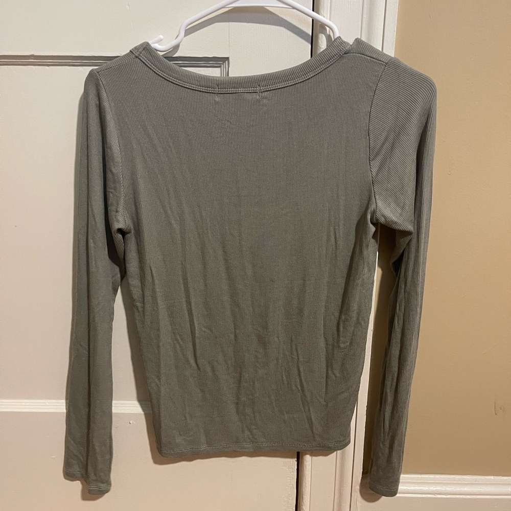 Olive Green Long Sleeve Top - Picture 2 of 5